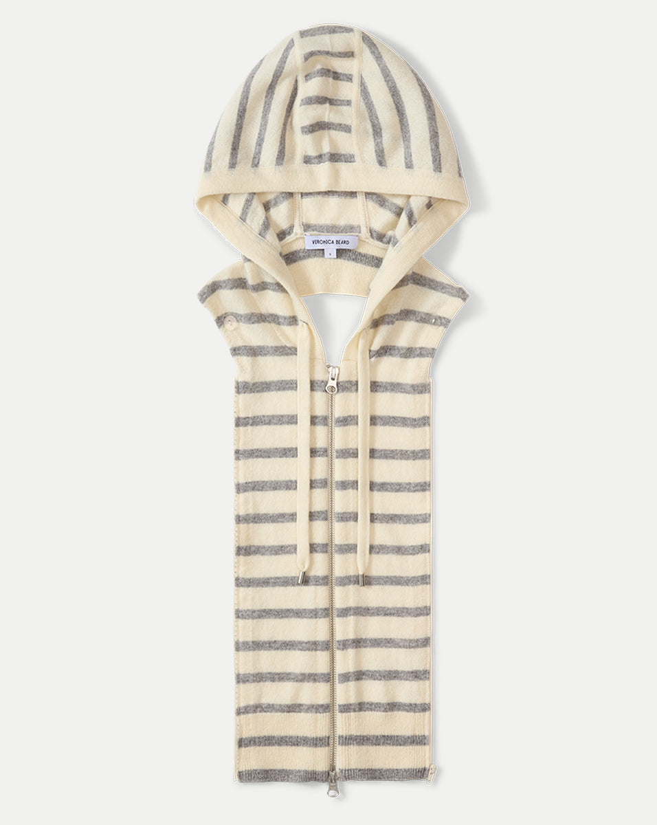 Cashmere Hoodie Dickey for Layering | Merino Wool Blend & Adjustable Fit