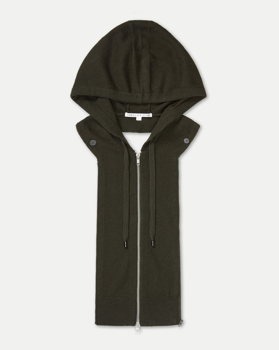 Cashmere Hoodie Dickey for Layering | Merino Wool Blend & Adjustable Fit
