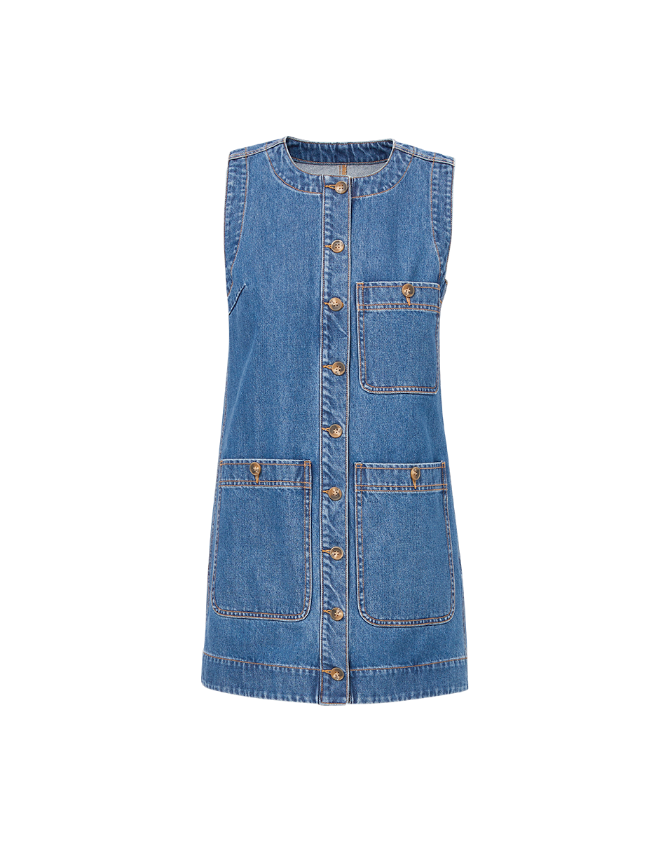 Denim Mini Dress for Women | Relaxed Fit & Pockets | Oakley