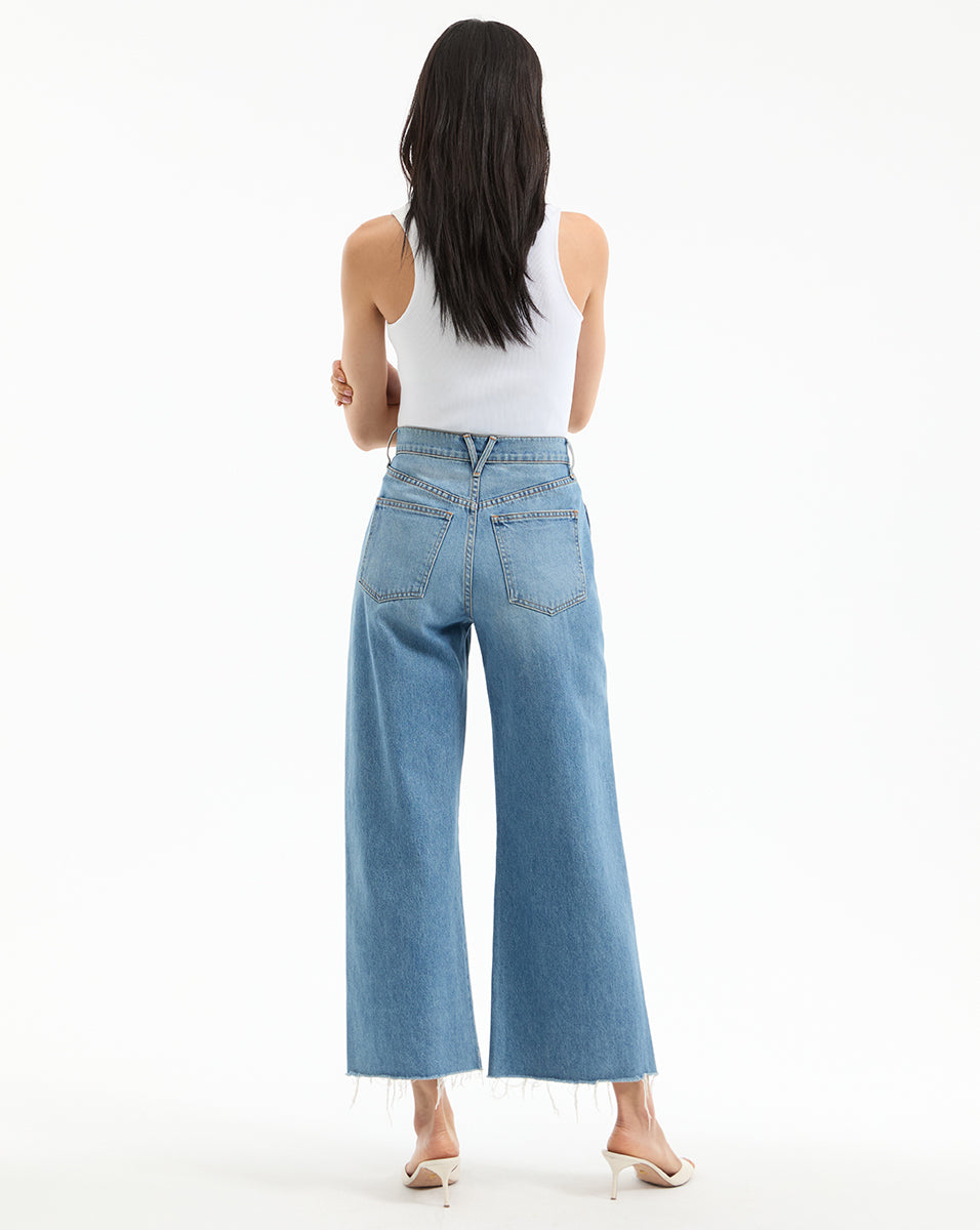 White Cropped Wide-Leg Jeans | High-Rise Japanese Denim | Taylor