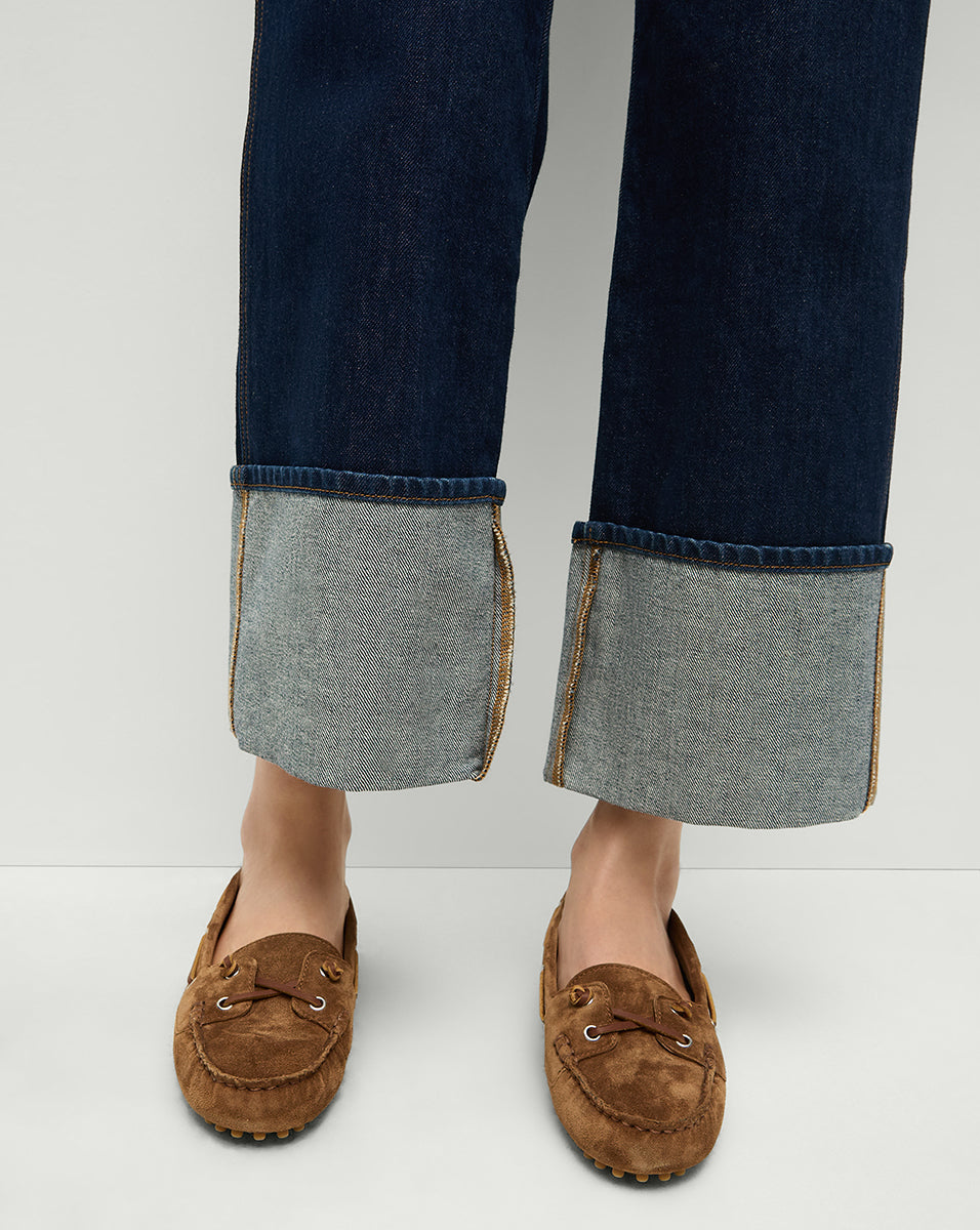 Men's Suede Boat Shoes with Non-Slip Sole | Jia Boating Loafer