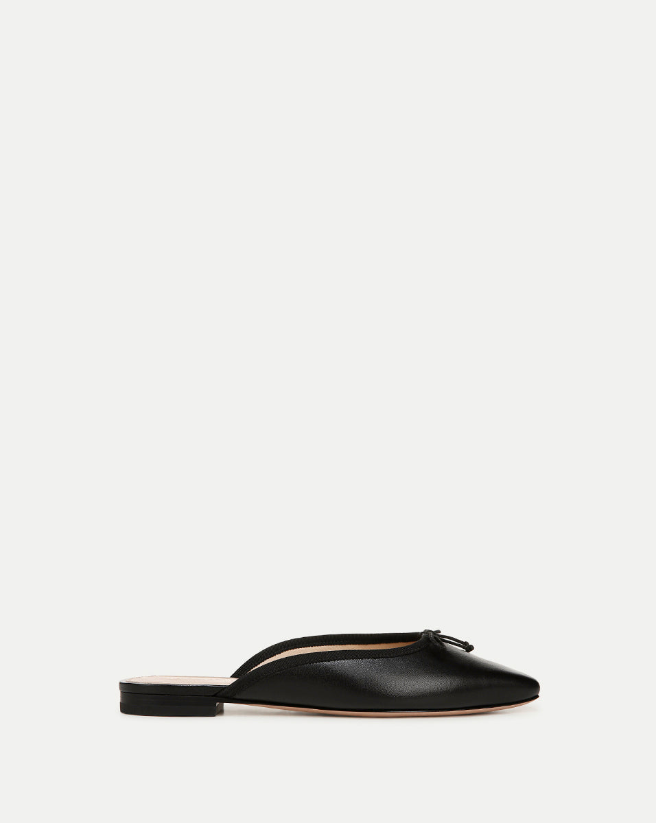 Leather Ballet Mule with Bow Detail | Catherine