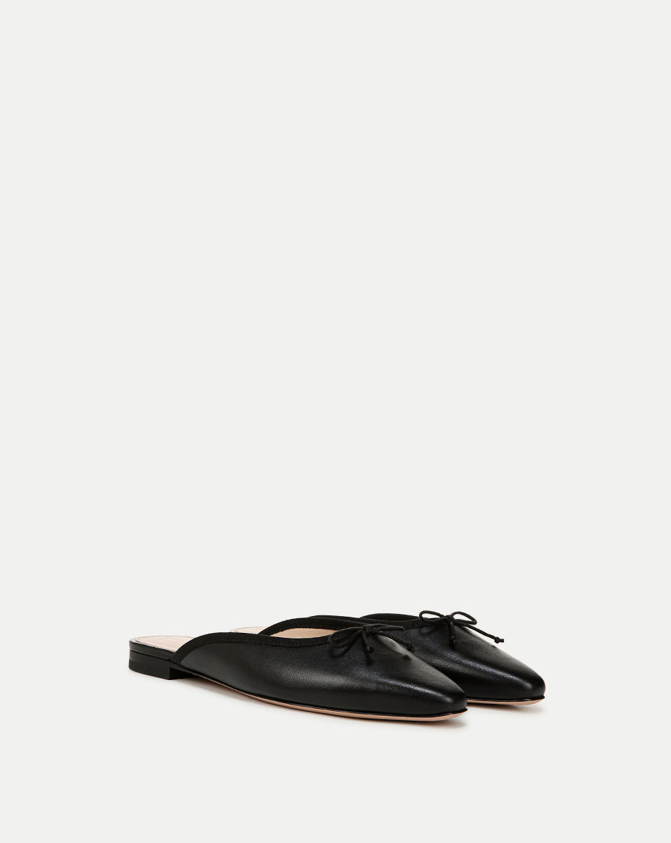 Leather Ballet Mule with Bow Detail | Catherine