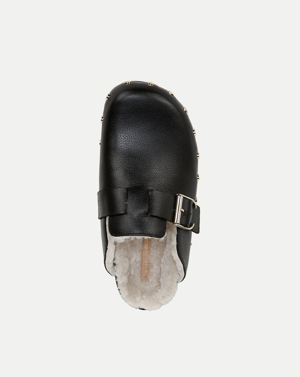 Shearling Clog Mule with Suede Exterior & Adjustable Buckle | Fern