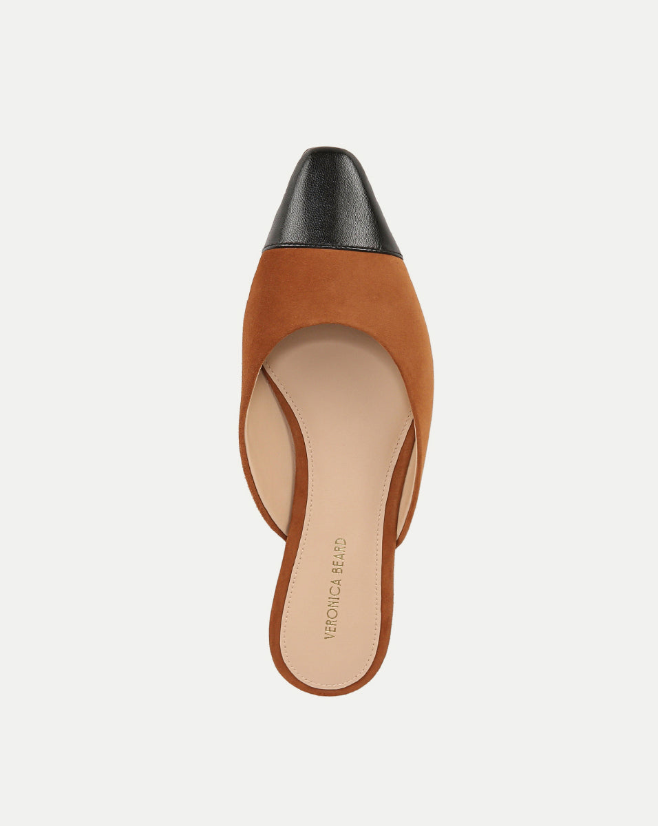 Brown Suede Cap-Toe Flats for Women | Carlotta