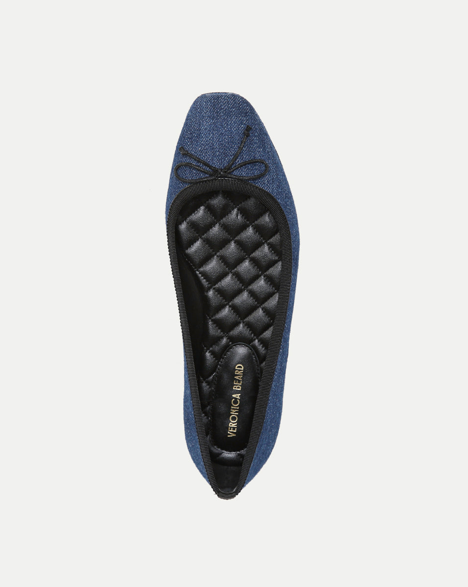 Denim Ballet Flats with Bow for Women | Beatrix Comfort Shoes