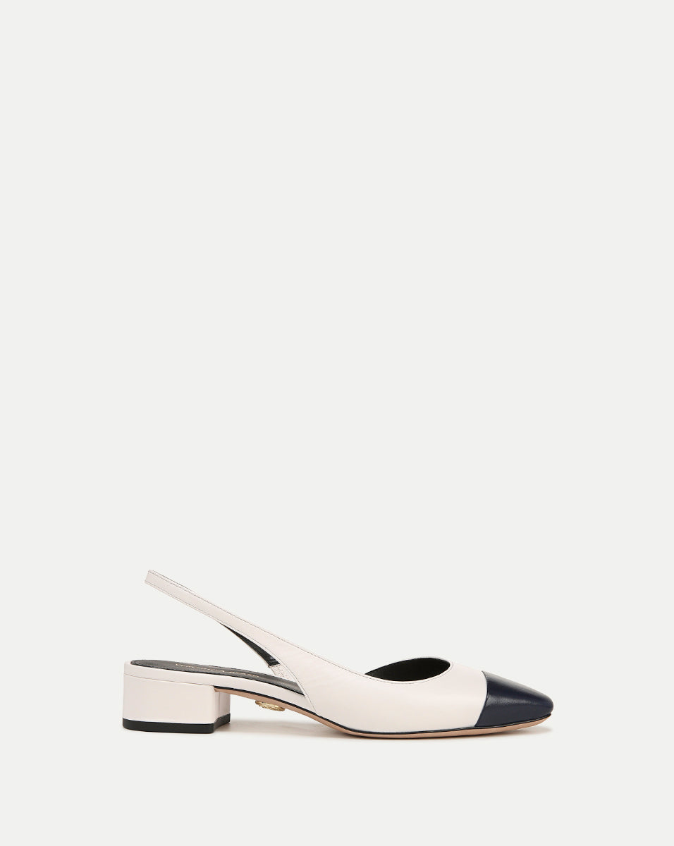 Leather Cap-Toe Slingback with Cushioned Footbed | Cecile