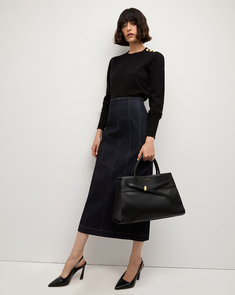 Luxury Cashmere Sweater with Button Accent | Nelia Pullover