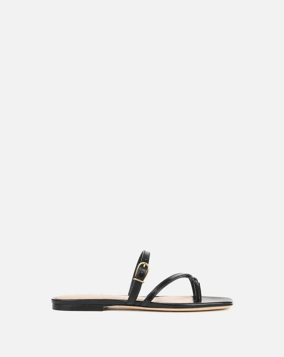 Leather Strappy Sandals with Buckled Vamp Strap | Marthe