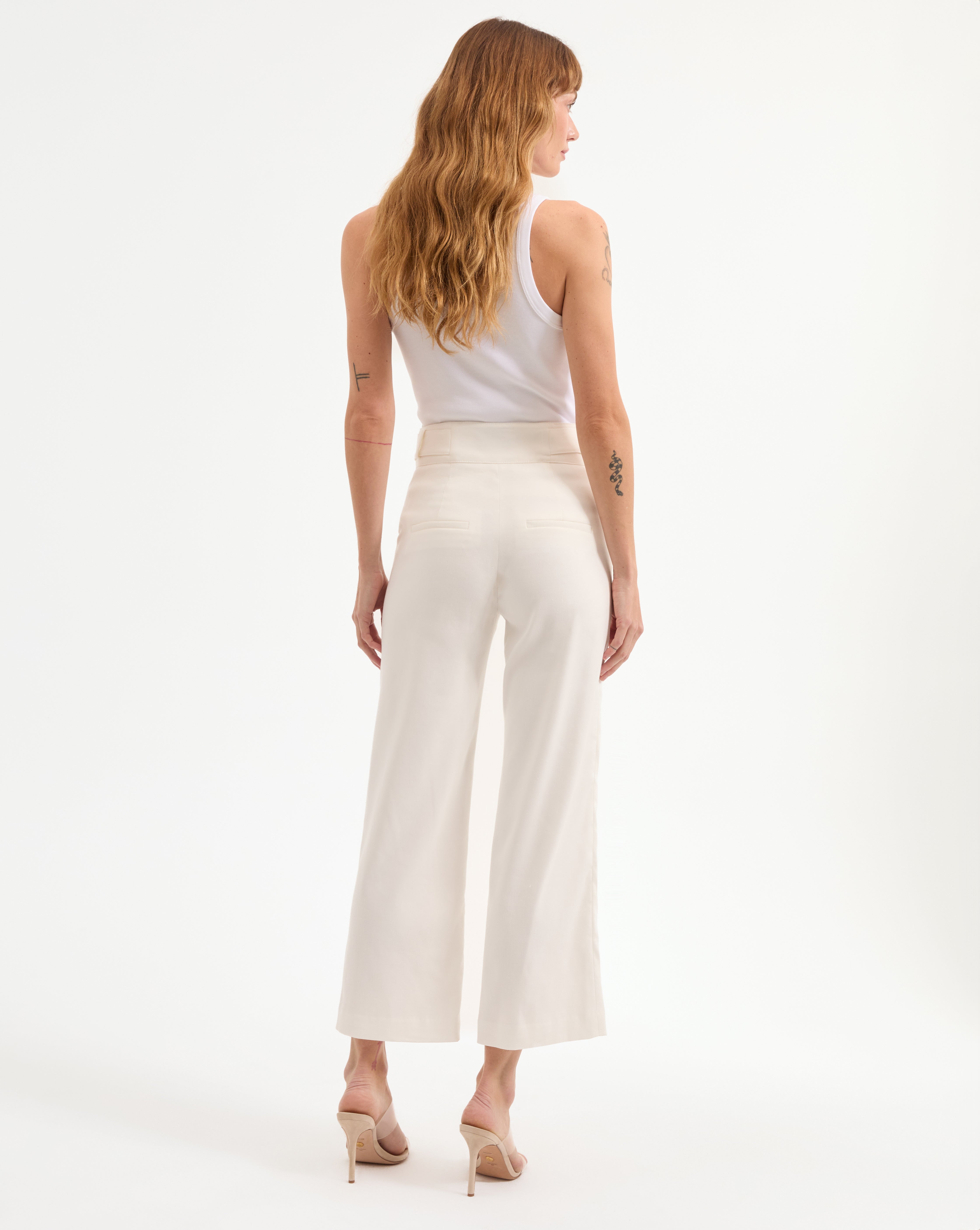 Breathable Linen Cropped Pants for Women | Aubrie Wide-Leg Pant