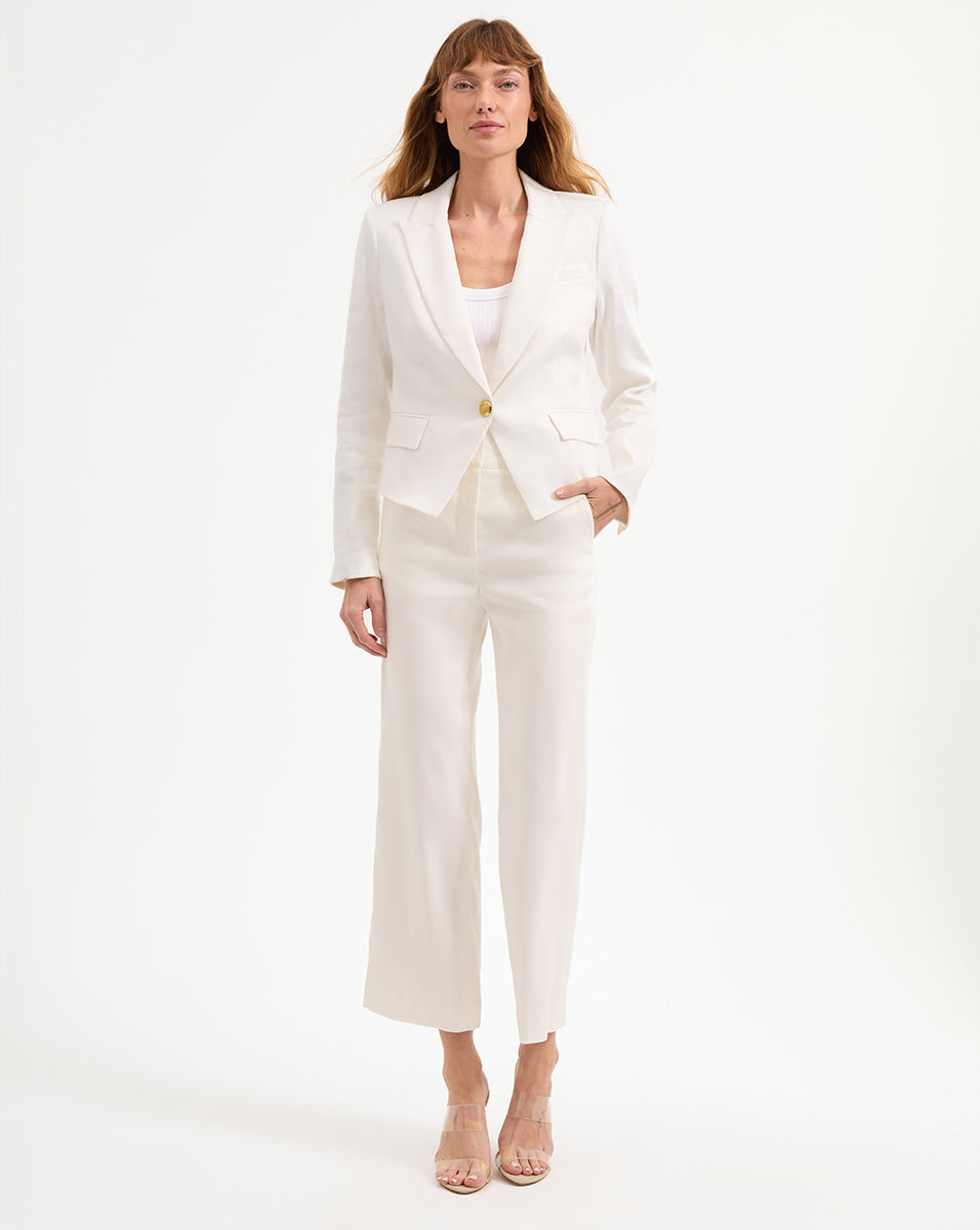 Breathable Linen Cropped Pants for Women | Aubrie Wide-Leg Pant