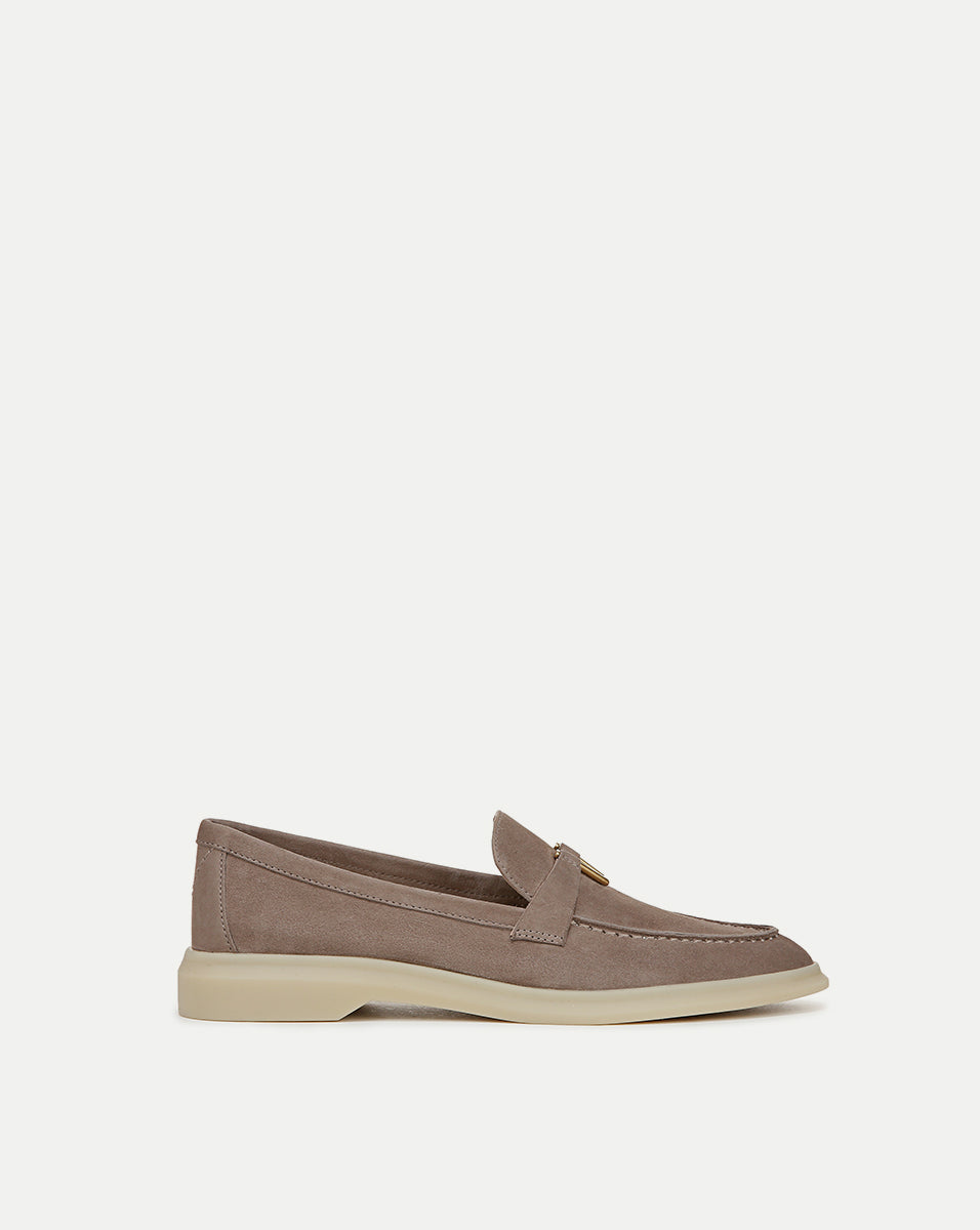 Suede Loafers for Women with V-Shaped Hardware | Ailey