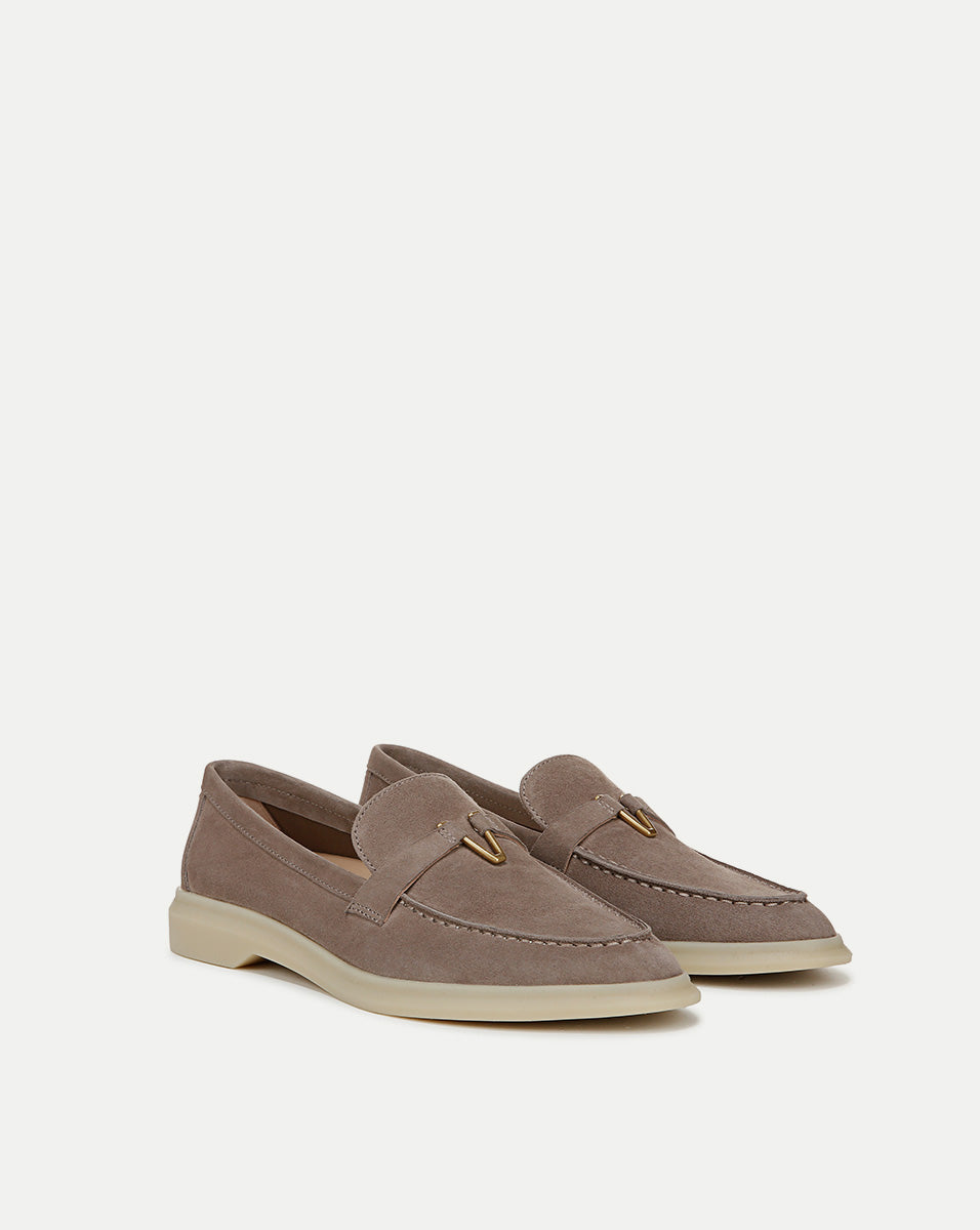 Suede Loafers for Women with V-Shaped Hardware | Ailey