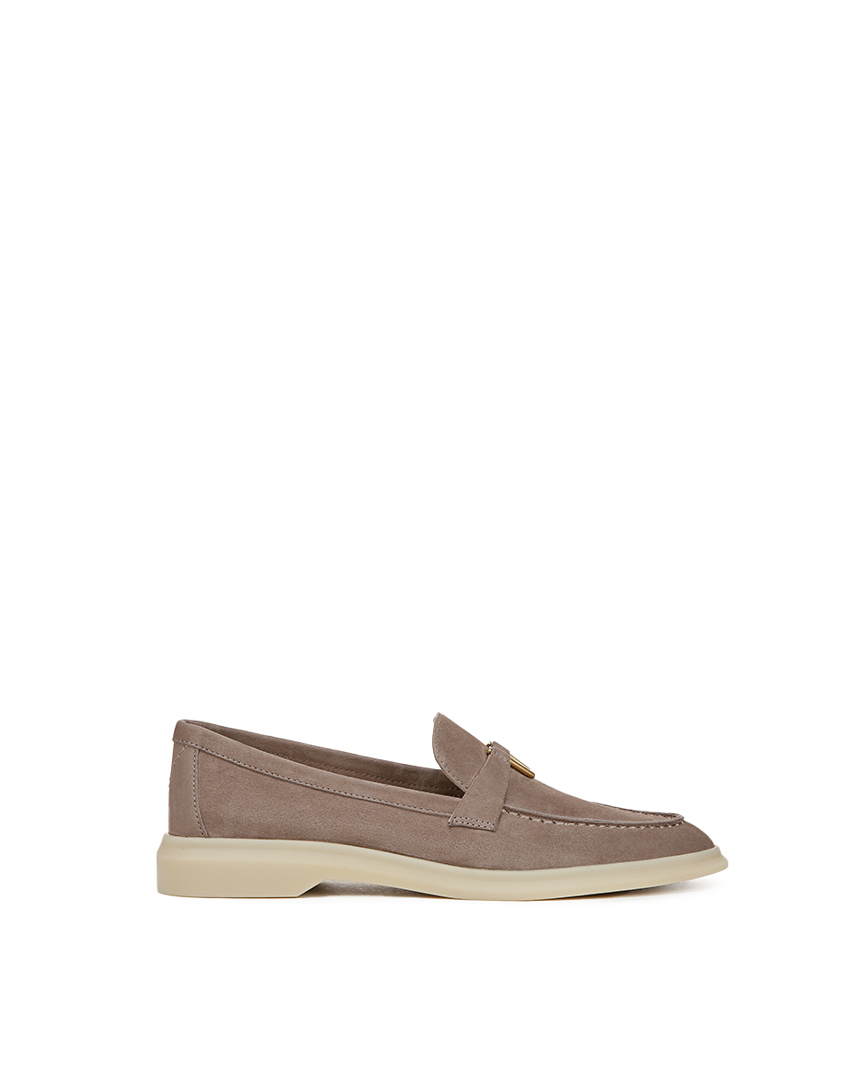 Suede Loafers for Women with V-Shaped Hardware | Ailey