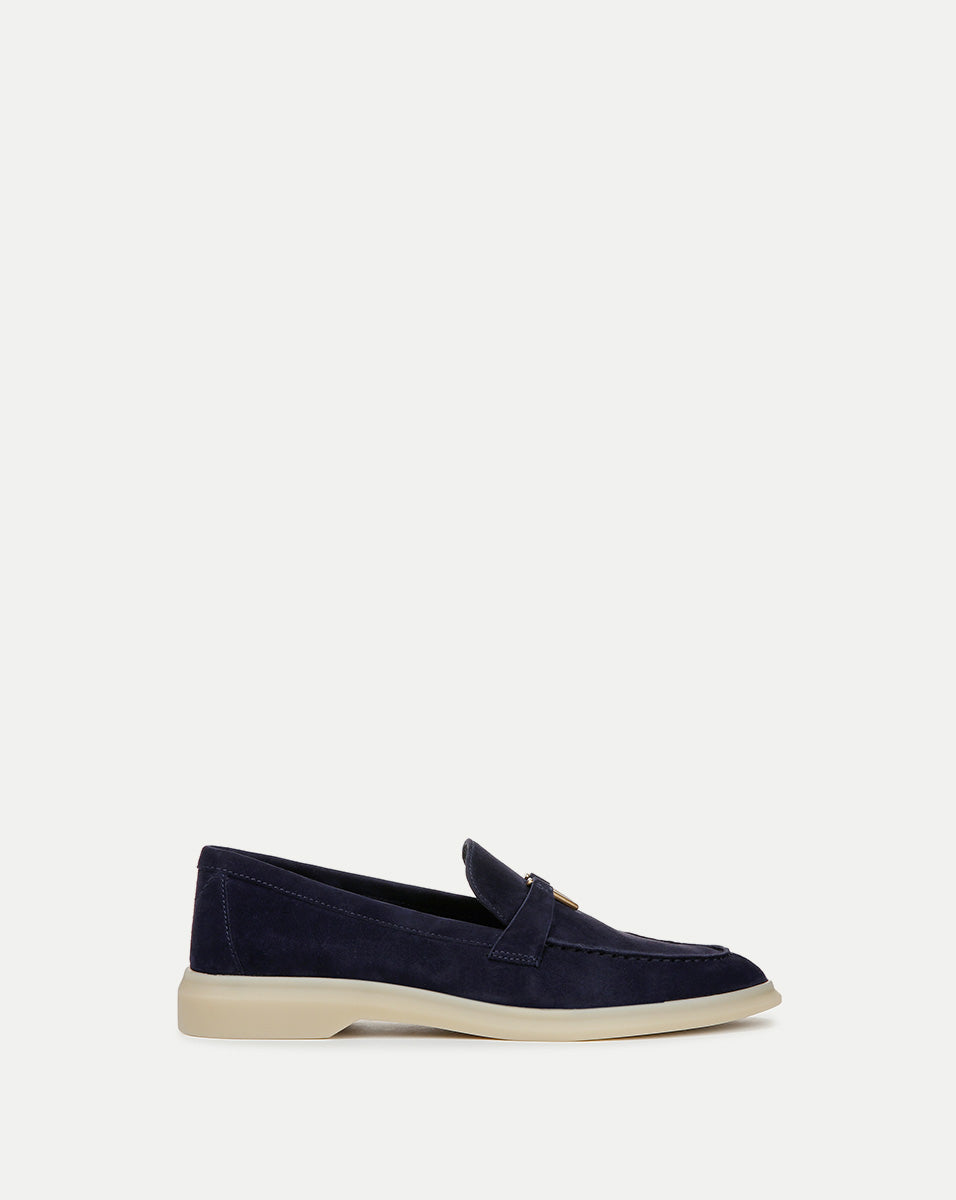 Suede Loafers for Women with V-Shaped Hardware | Ailey