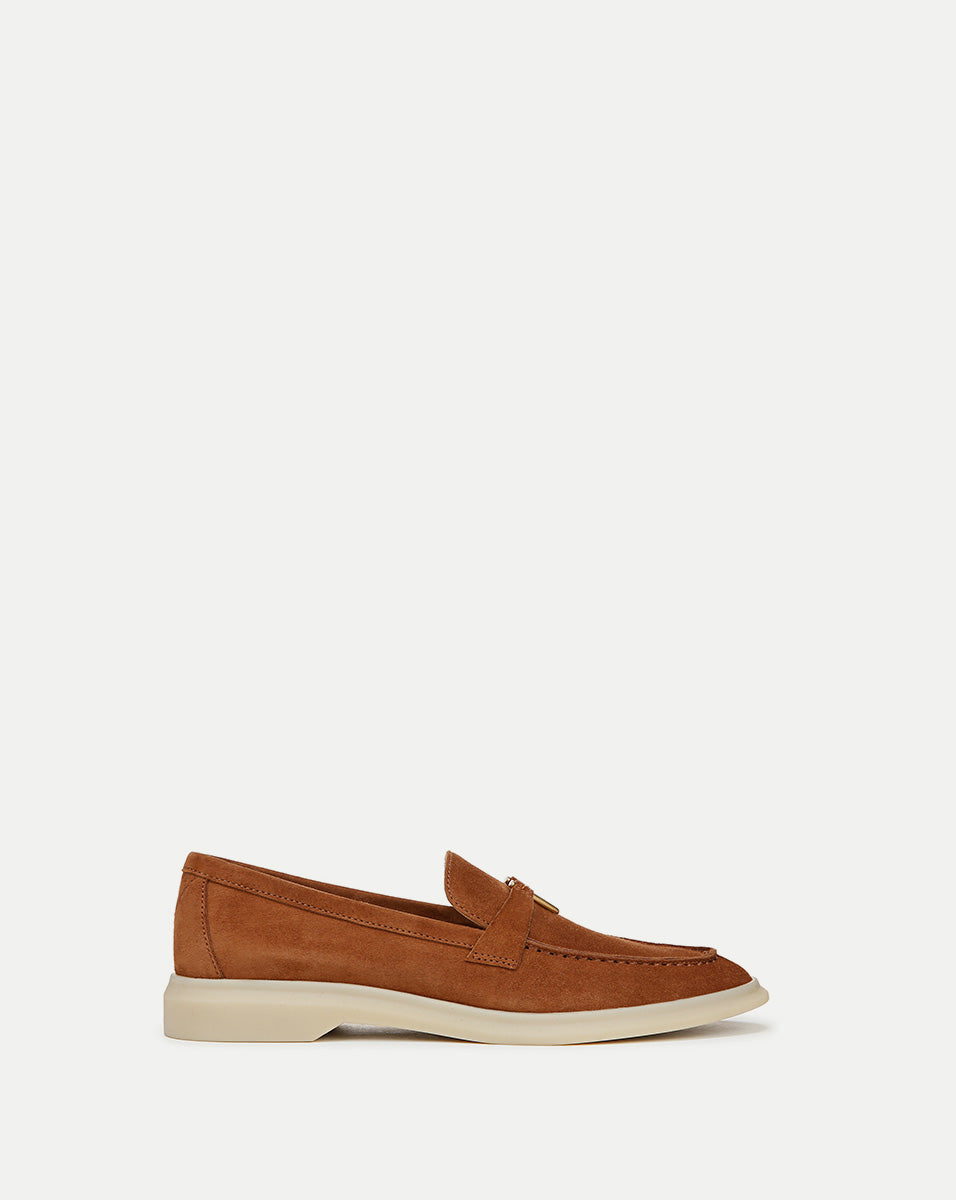 Suede Loafers for Women with V-Shaped Hardware | Ailey