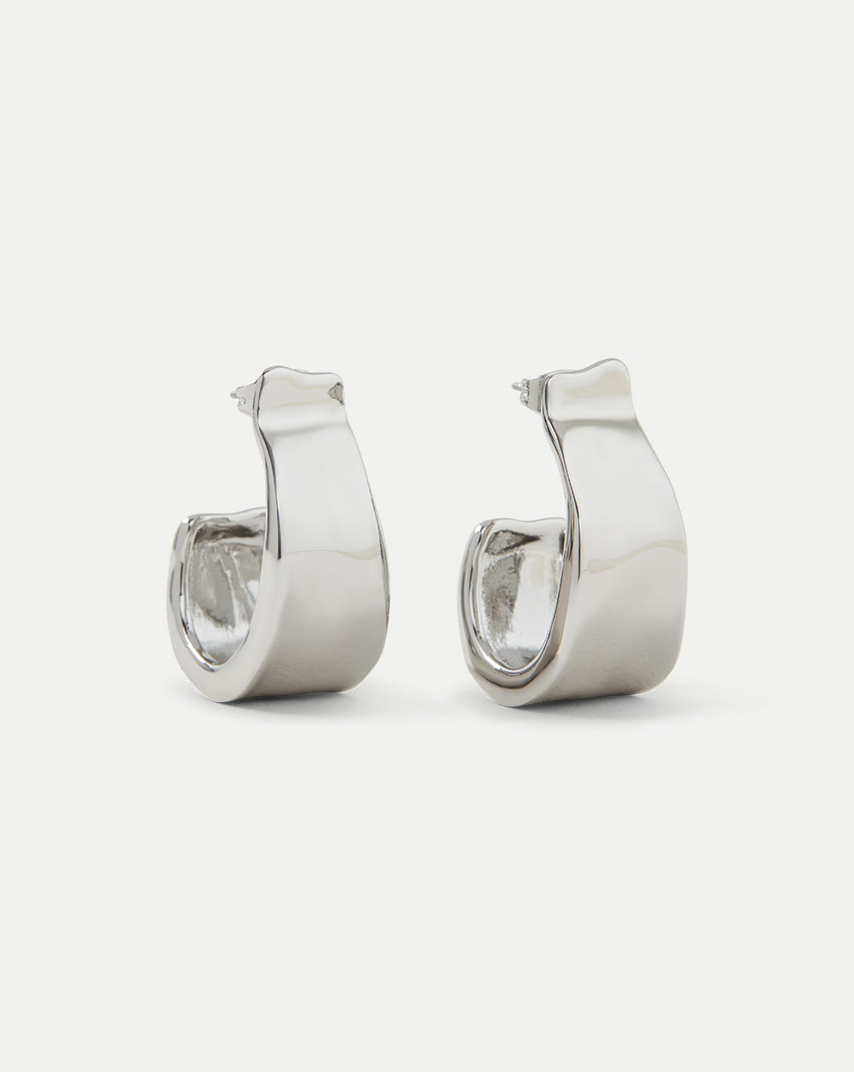 Silver Ribbon Hoop Earrings | Alexis Bittar