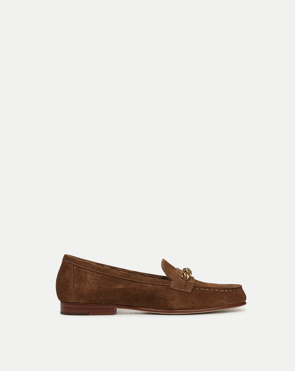 Navy Suede Chain-Link Loafer for Women | Penny