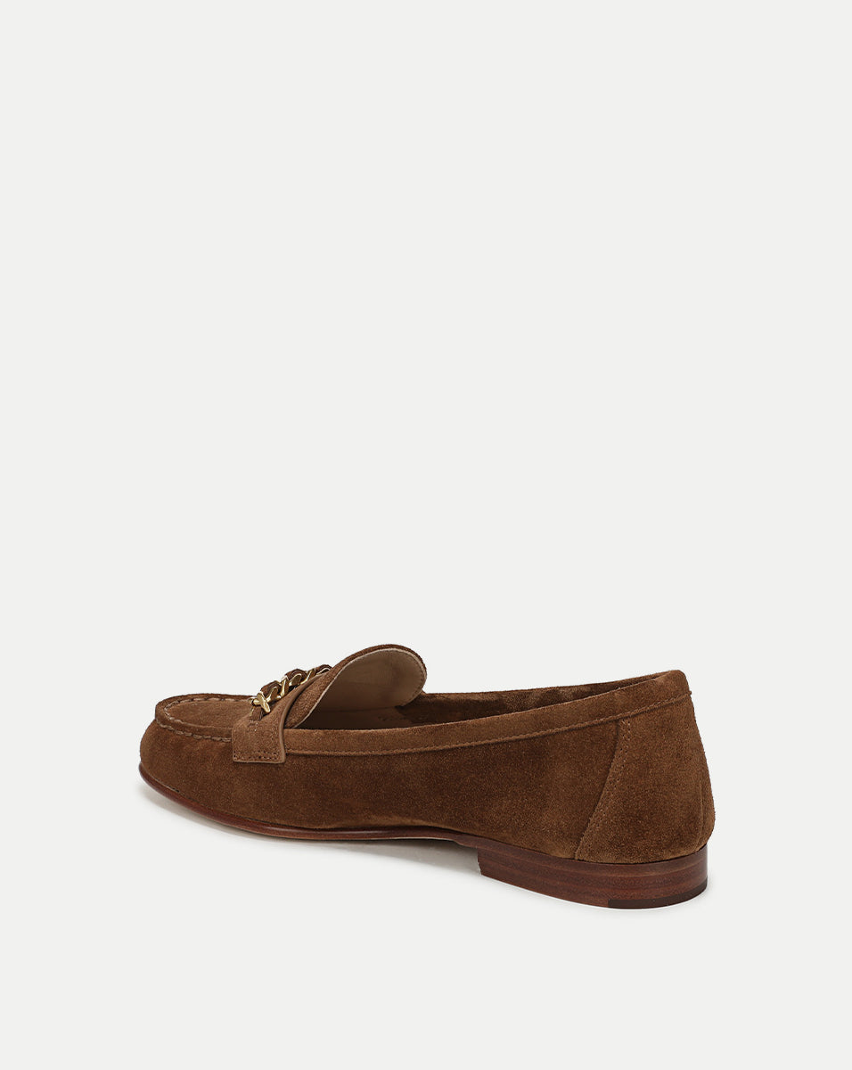 Navy Suede Chain-Link Loafer for Women | Penny
