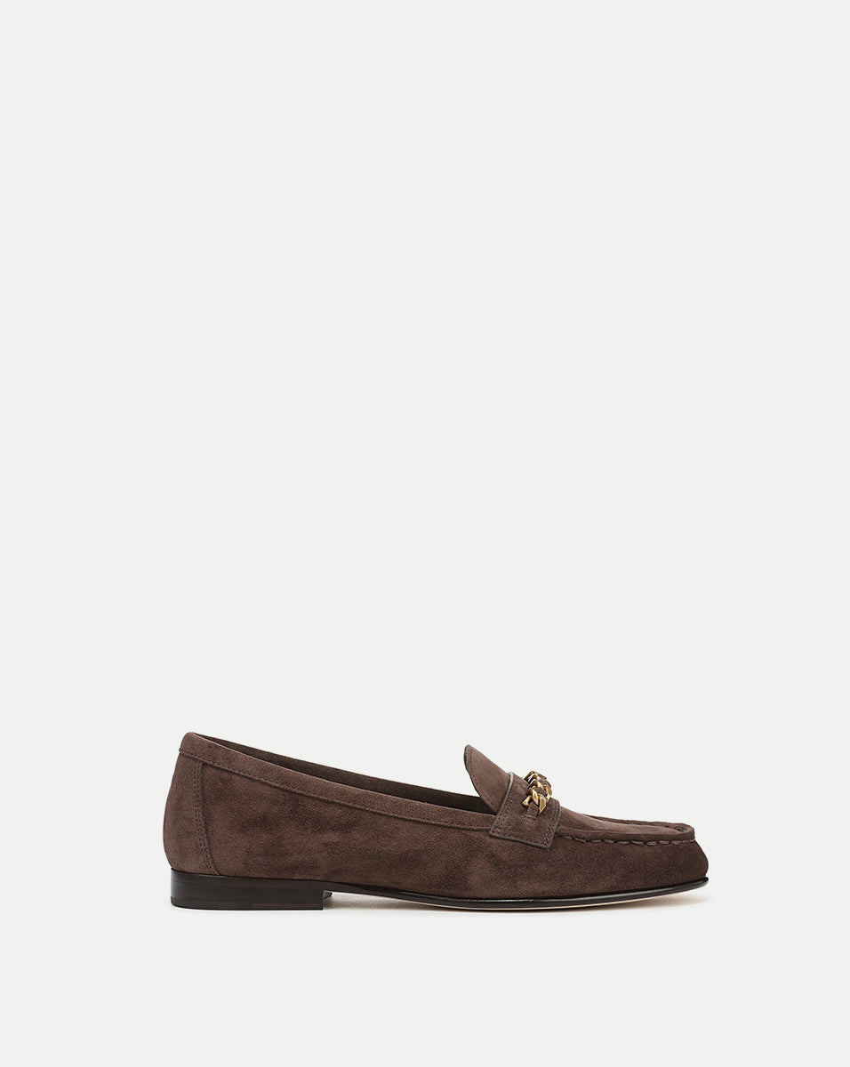 Navy Suede Chain-Link Loafer for Women | Penny