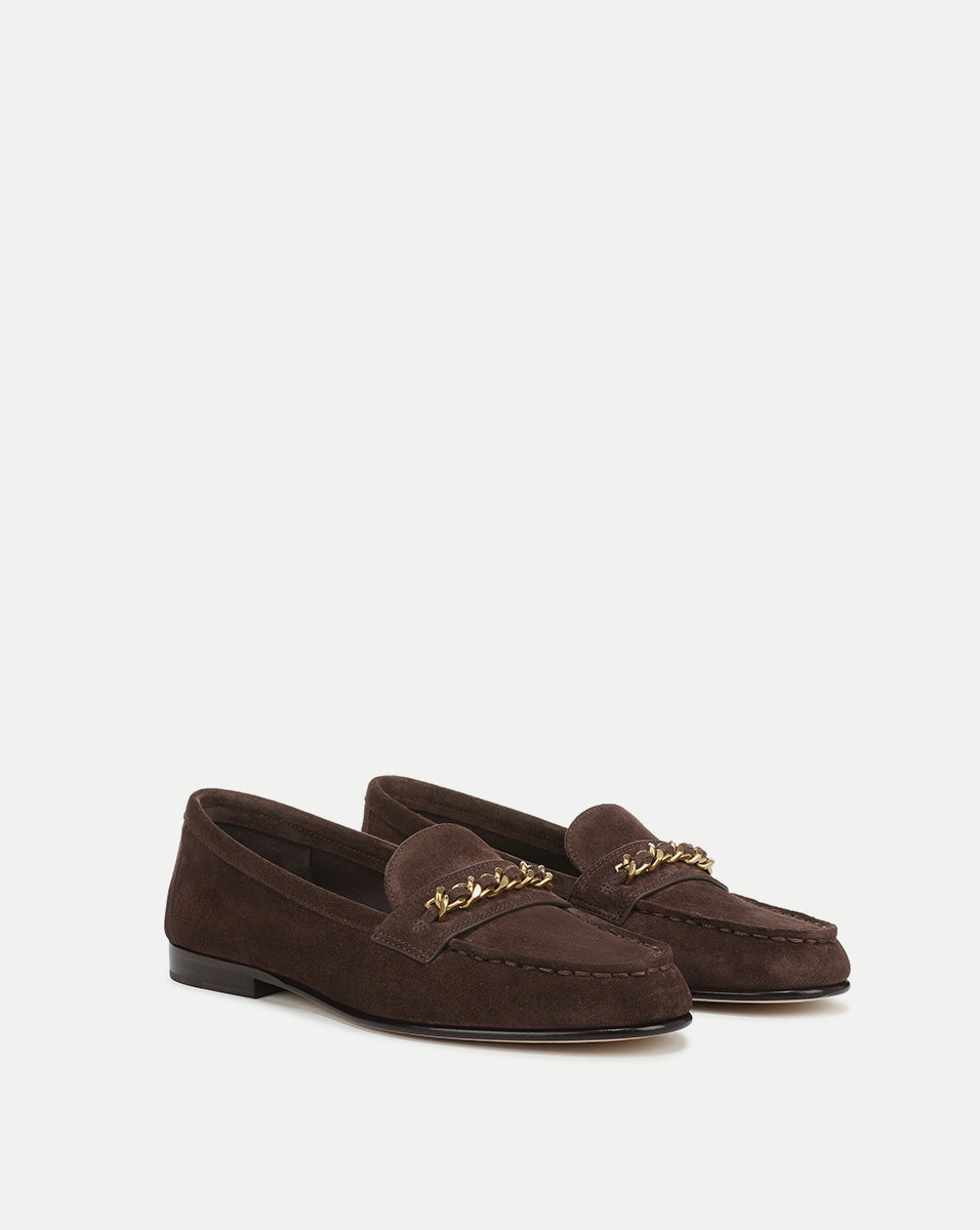 Navy Suede Chain-Link Loafer for Women | Penny
