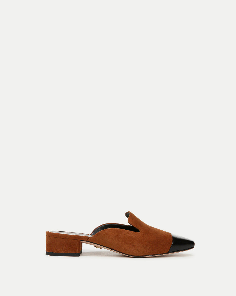 Suede Cap-Toe Mule Shoes for Women | Cecile