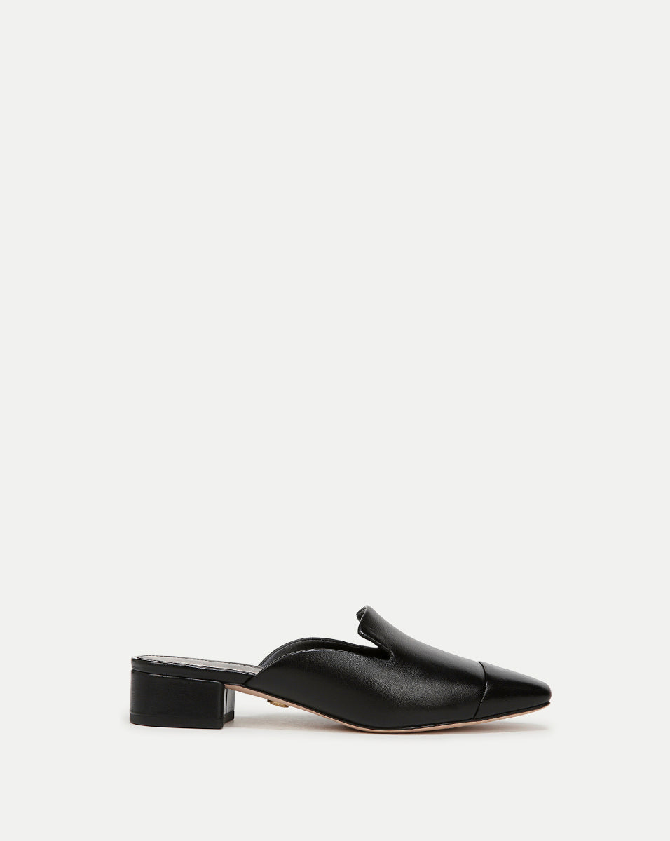 Leather Cap-Toe Mules for Women | Cecile