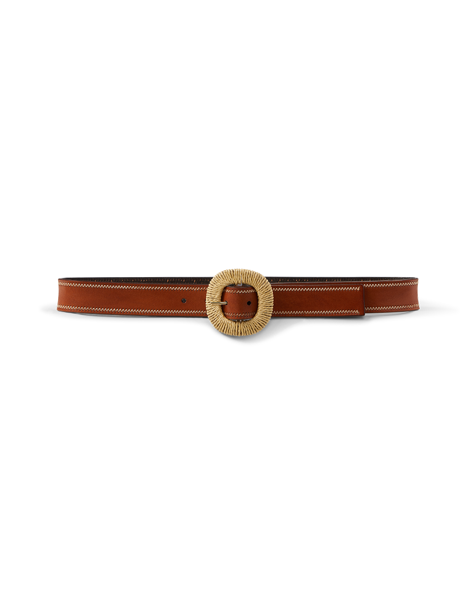 Handwoven Rattan Buckle Leather Belt | Gavazzeni Made in Italy