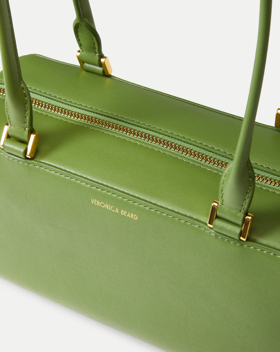 Leather Shoulder Bag for Women | Boxy Zip Top Handles