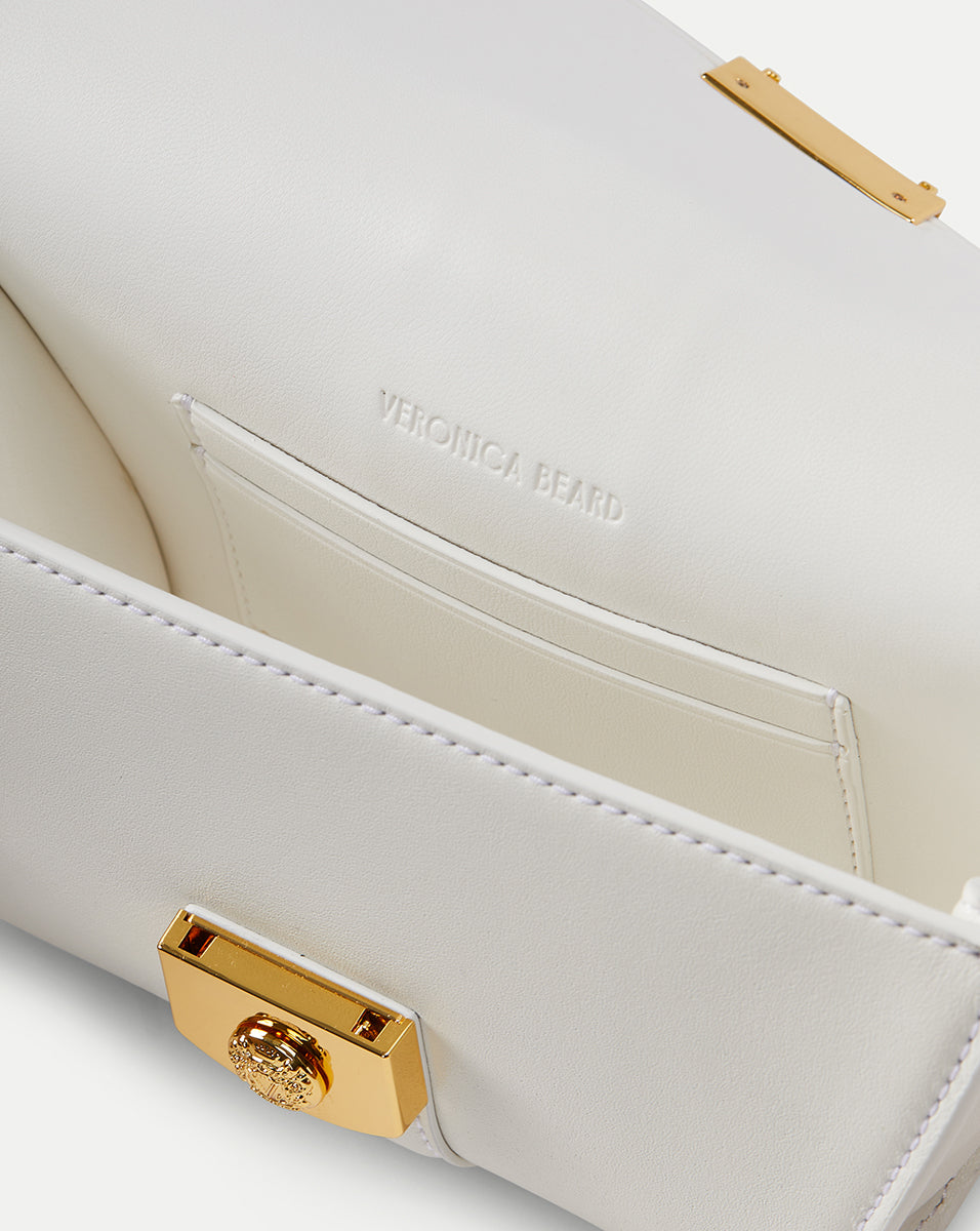 Leather Shoulder Bag with Crest Lock Closure | Small Crest Lock Trap