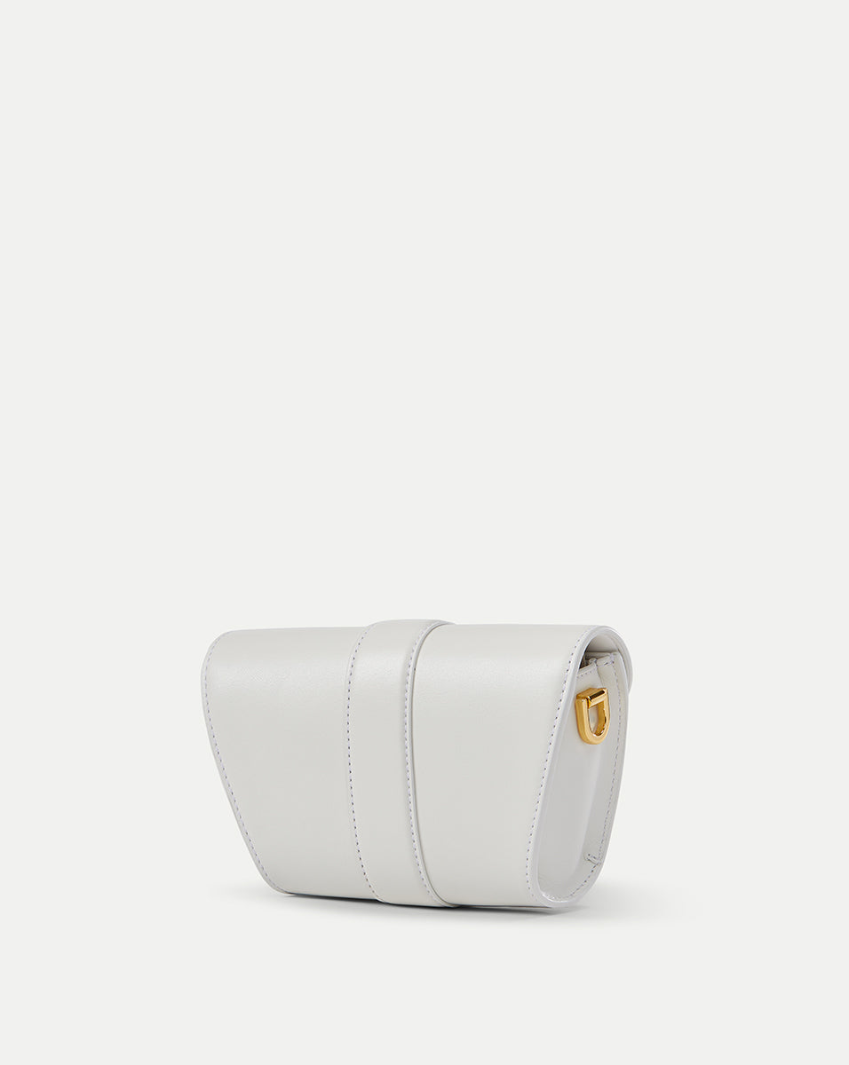 Leather Shoulder Bag with Crest Lock Closure | Small Crest Lock Trap