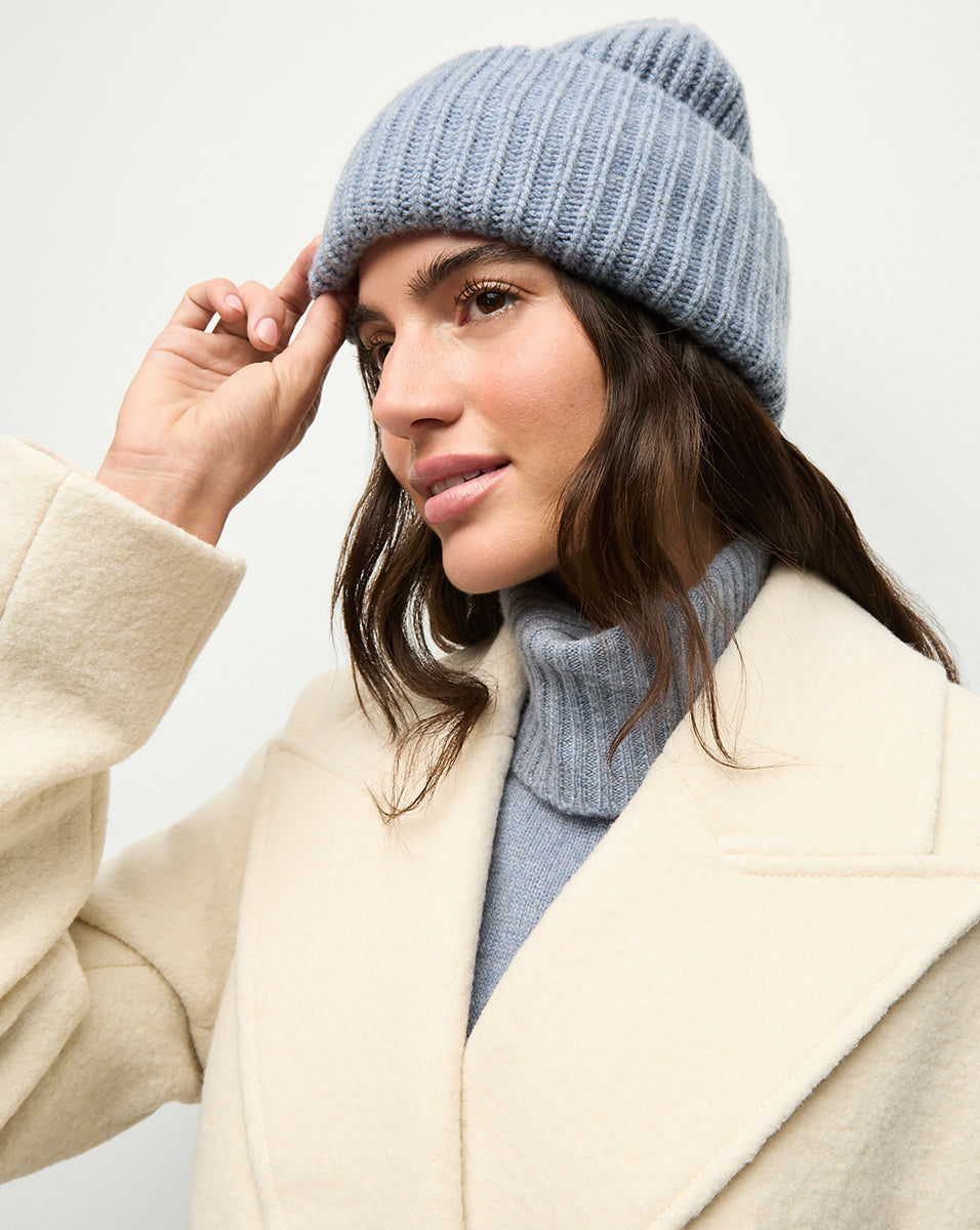 100% Cashmere Foldover Beanie for Winter | Ultra Soft & Warm