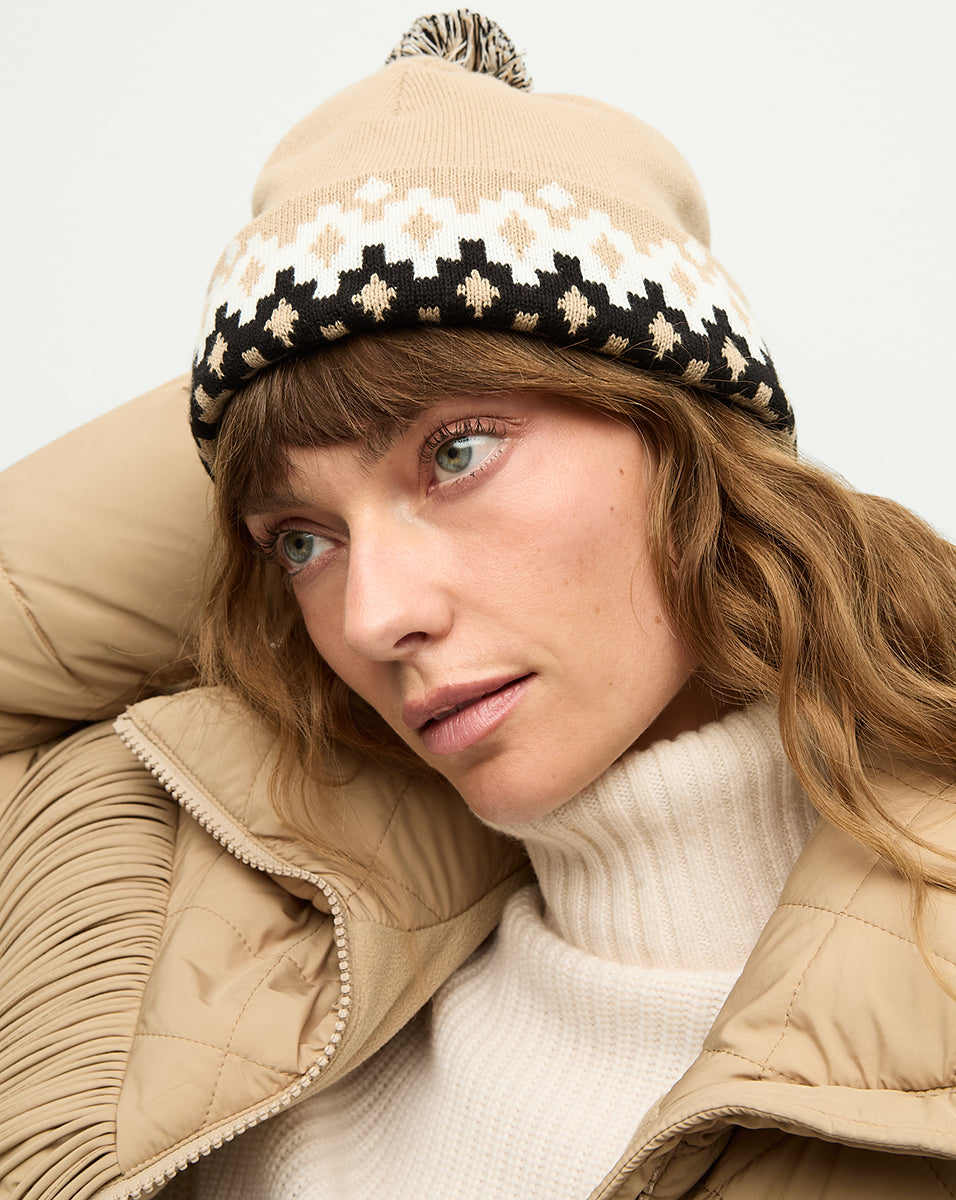 Organic Cotton Knit Beanie with Pom-Pom for Winter | Fairbanks