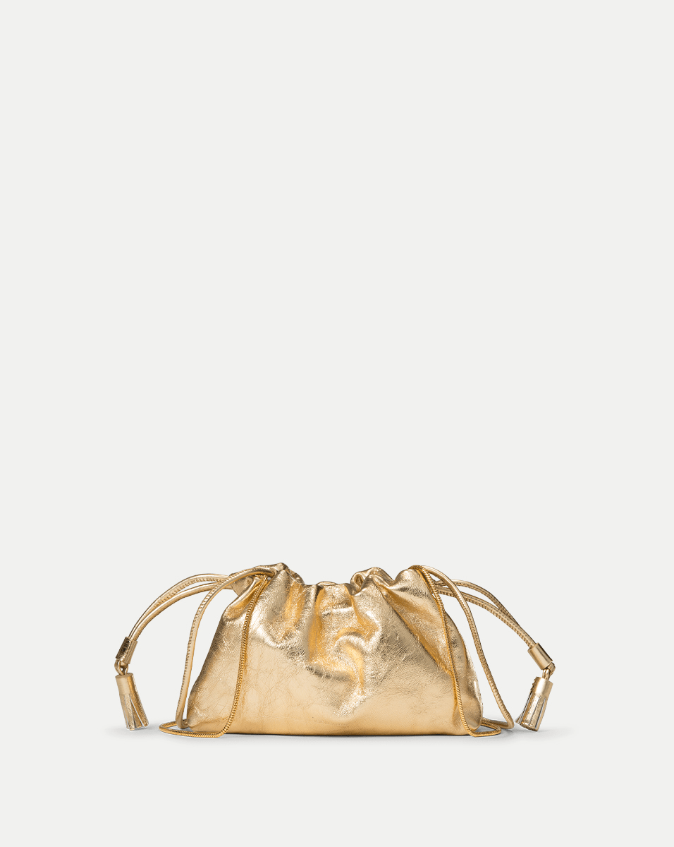 Small Leather Stash Bag with Zip Pocket & Snake Chain Straps | Veronica Beard