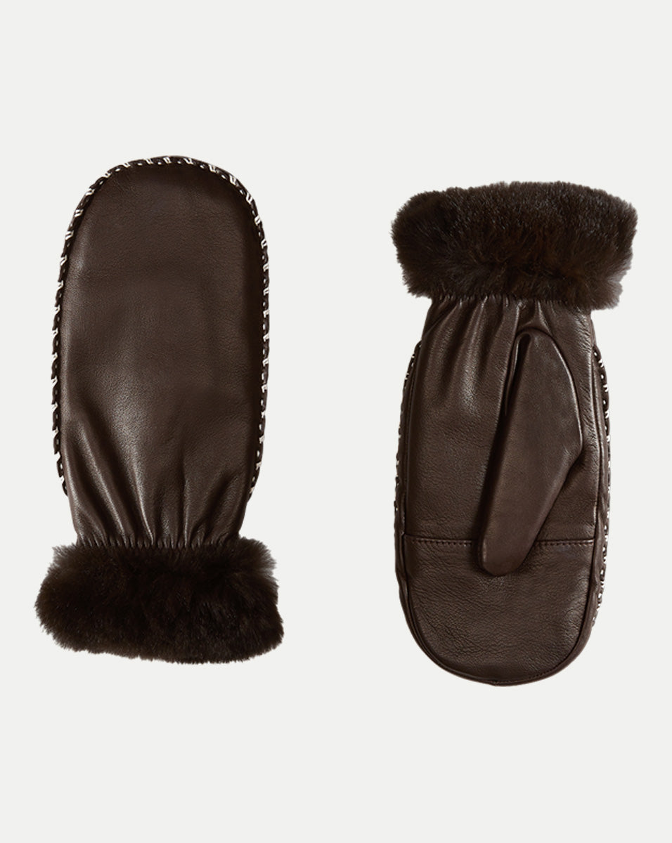 Luxury Lambskin Mittens with Rabbit Lining | Marie-Alix by Agnelle