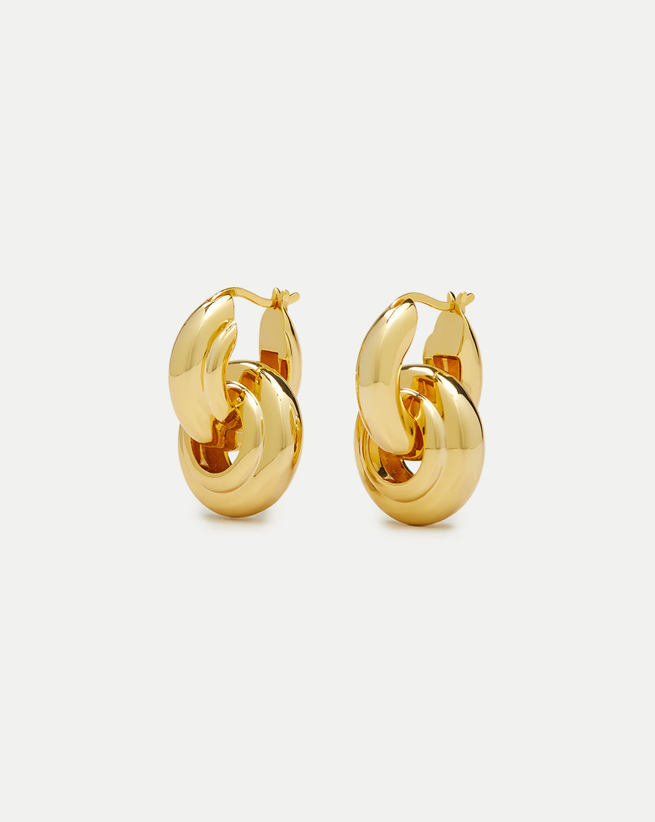 18K Gold-Plated Interlocking Hoop Earrings | Anisa Sojka