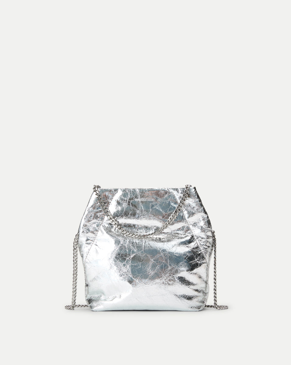 Small Metallic Slouch Bag with Chain Strap | Veronica Beard