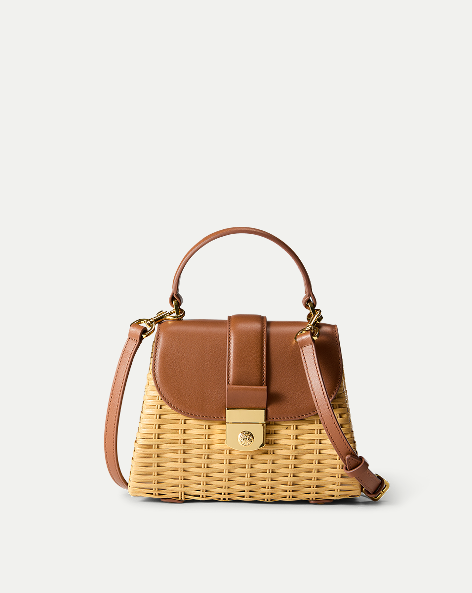 Wicker Handbag with Leather Accents & Removable Strap | Avenue