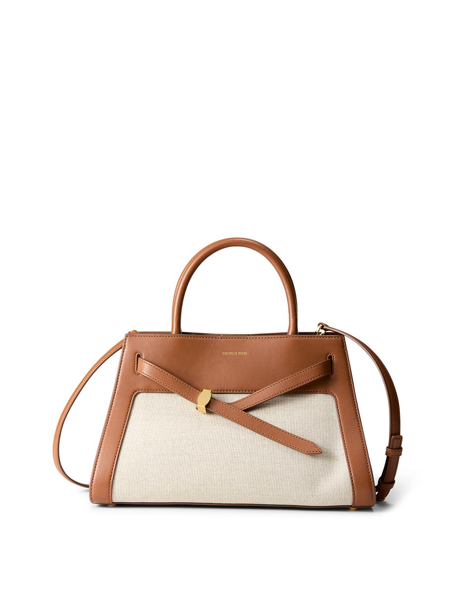 Canvas Tote Bag with Leather Details & Adjustable Strap | Veronica Beard