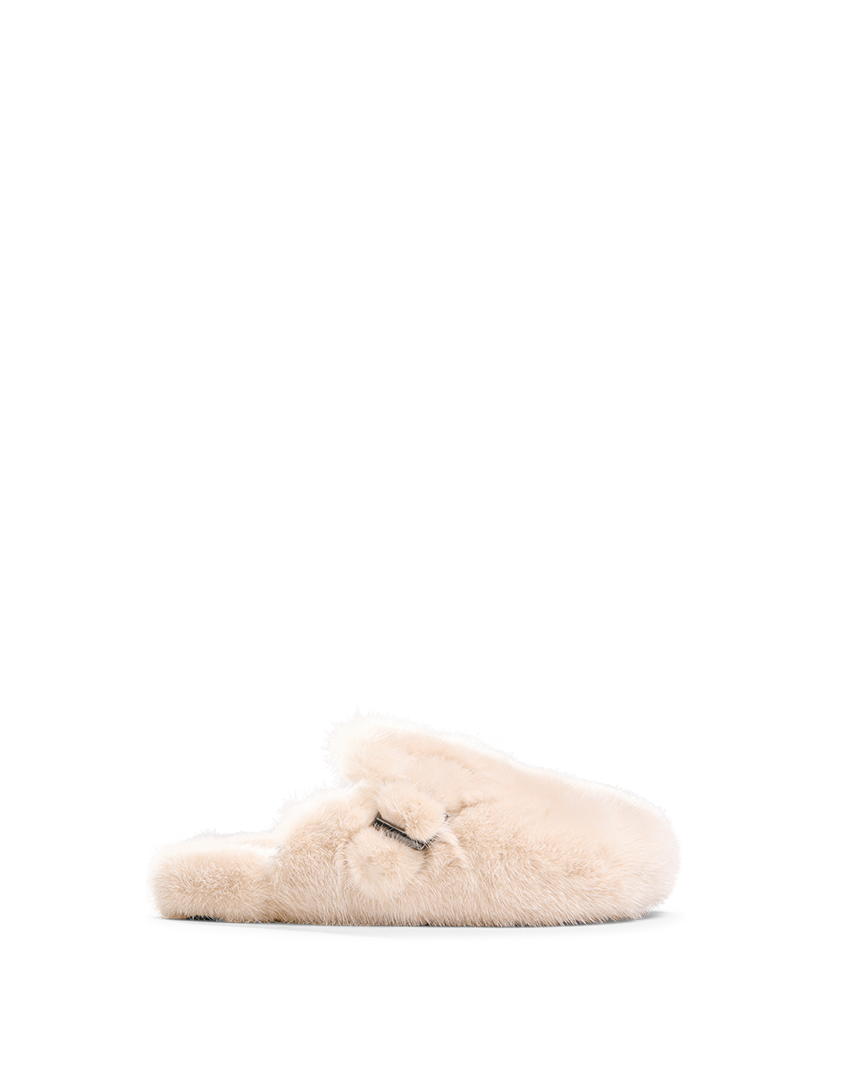Genuine Mink Clog Slippers with Rubber Soles | Linda Richards
