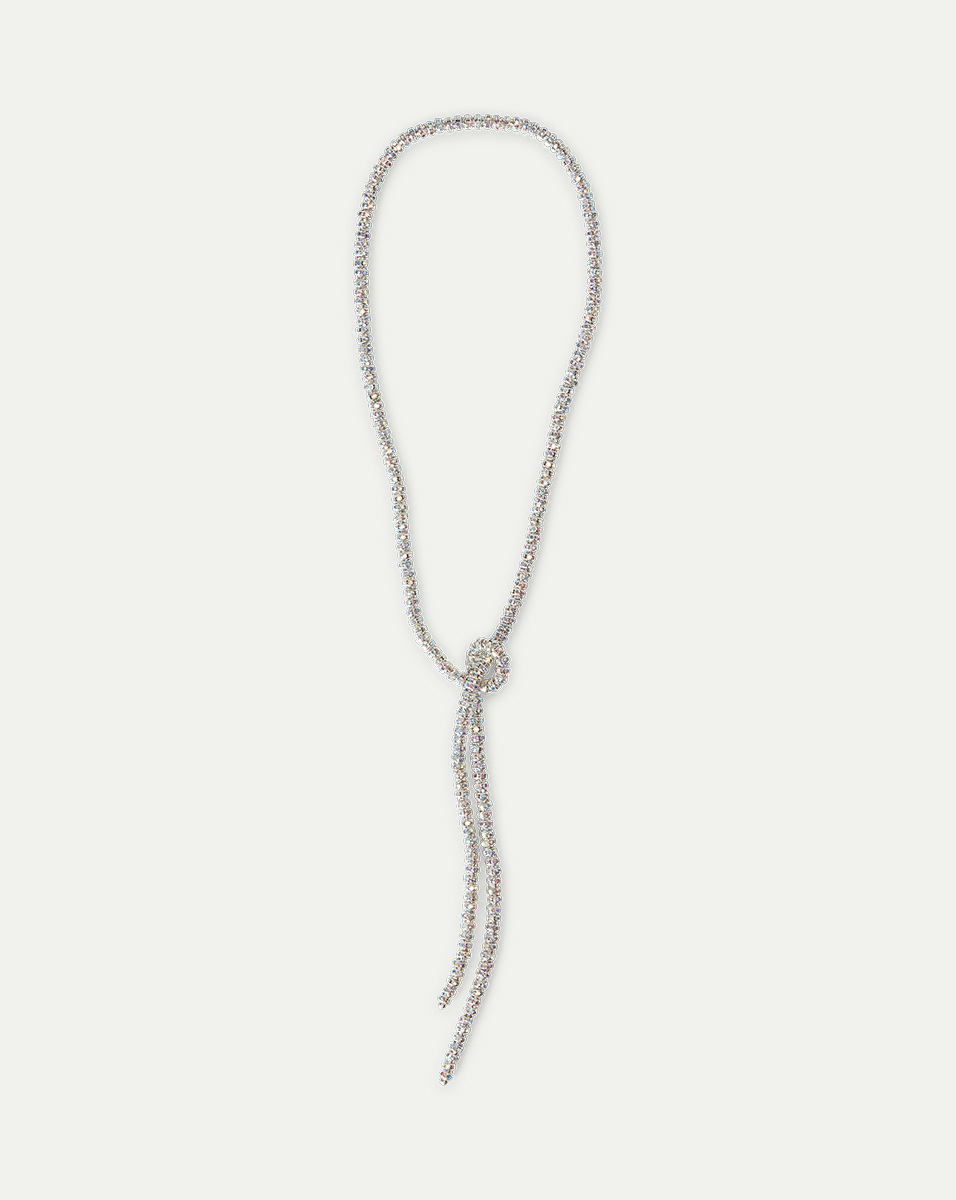 Skinny Serpent Chain Necklace with Iridescent Crystals | Pearl Octopuss.y