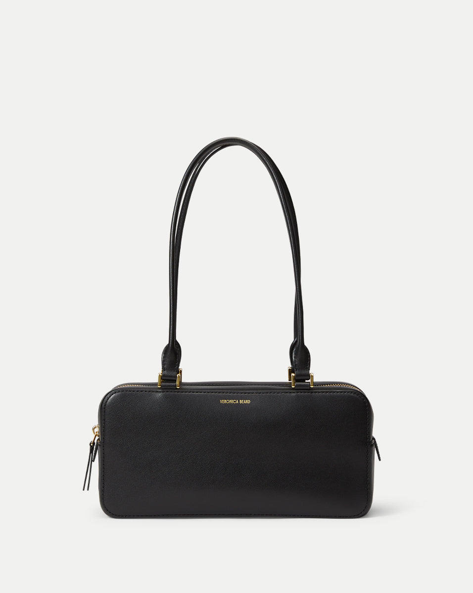 Leather Shoulder Bag for Women | Boxy Zip Top Handles