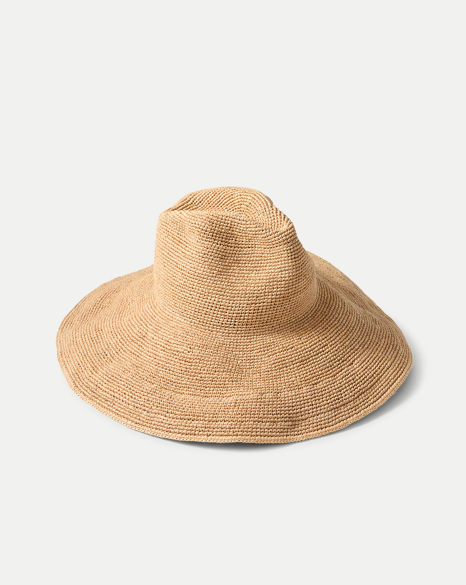 Wide Brim Straw Hat with Wire-Infused Brim | Janessa Leoné