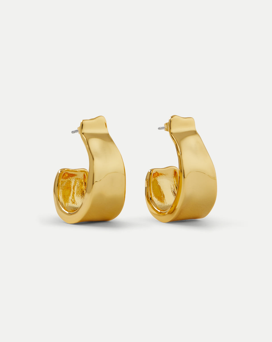 14k Gold Plated Hoop Earrings | Alexis Bittar Ribbon Design