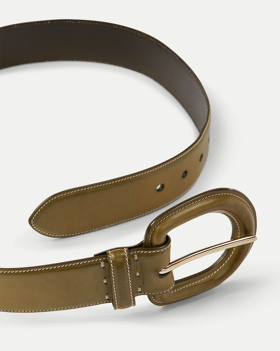 Genuine Norwegian Leather Belt for Men | Gavazzeni Aloe