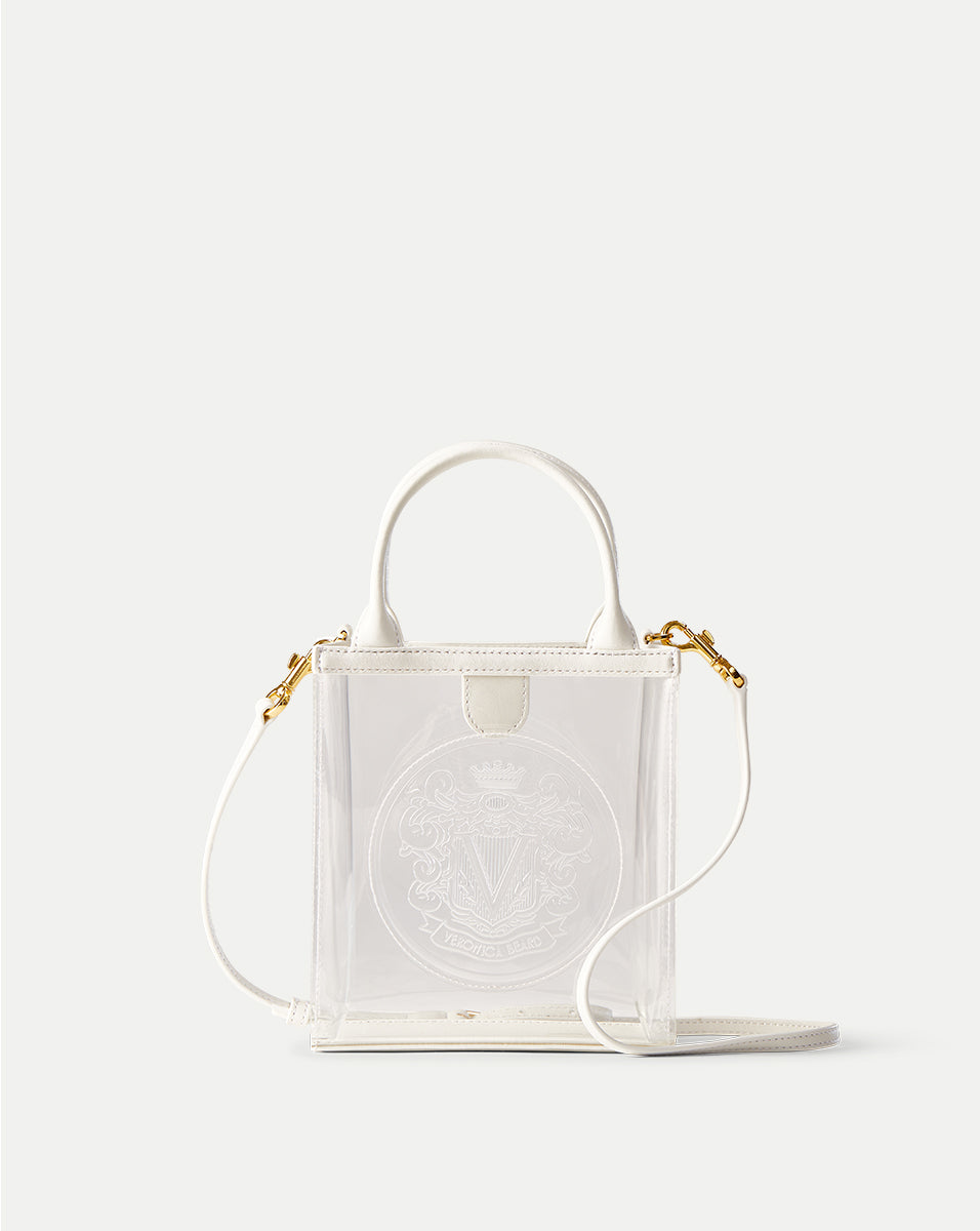 Transparent Jelly Shopper Bag with Leather Trim | Removable Strap