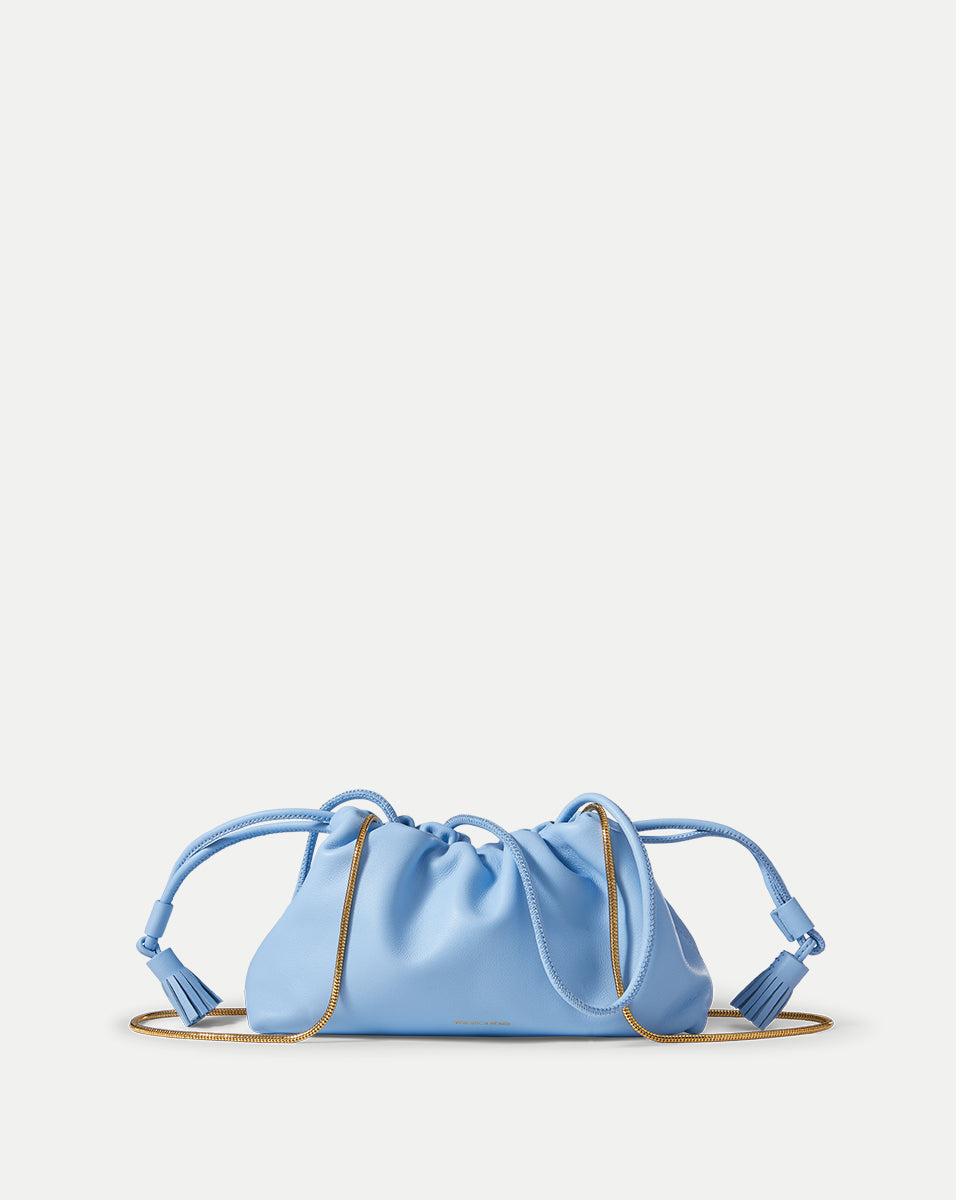 Small Leather Stash Bag with Zip Pocket & Snake Chain Straps | Veronica Beard