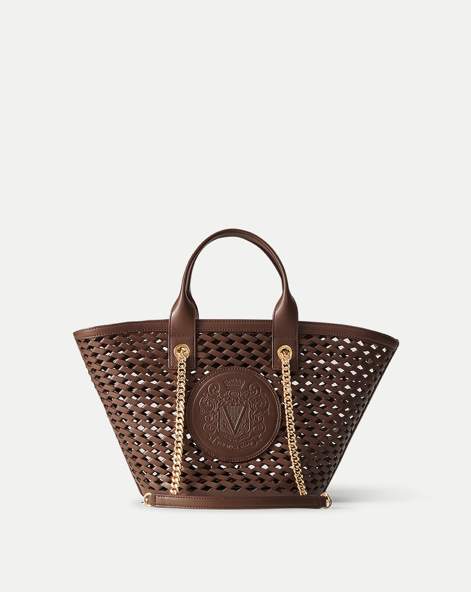 Perforated Leather Small Tote Bag for Beach & Errands | Crest Market