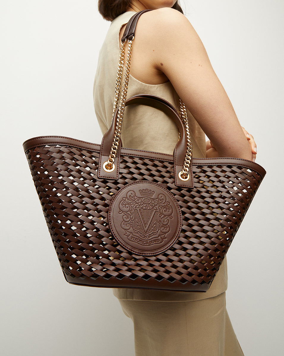Perforated Leather Small Tote Bag for Beach & Errands | Crest Market