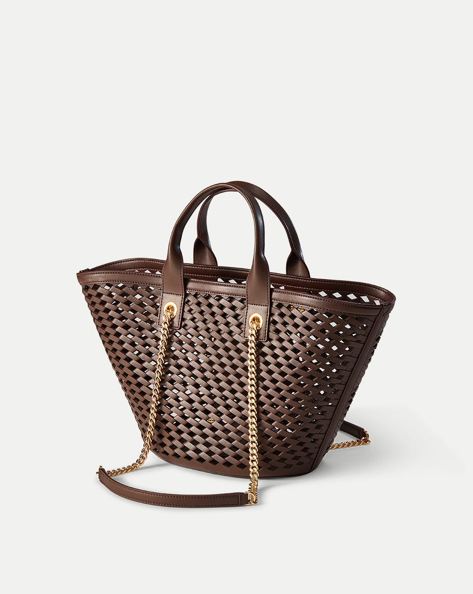 Perforated Leather Small Tote Bag for Beach & Errands | Crest Market